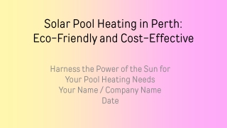 Solar Pool Heating in Perth