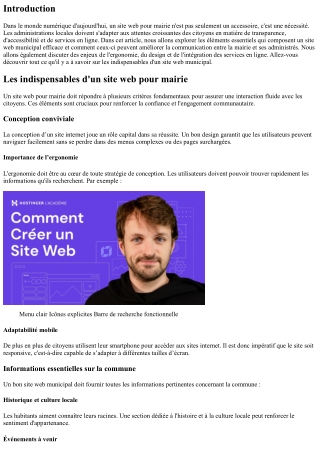 Les indispensables d'un site web municipal