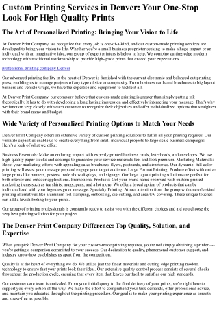 custom printing services in denver your one stop