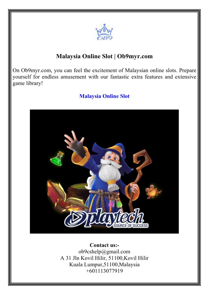 malaysia online slot ob9myr com