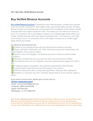 top 7 site to buy verified binance accounts