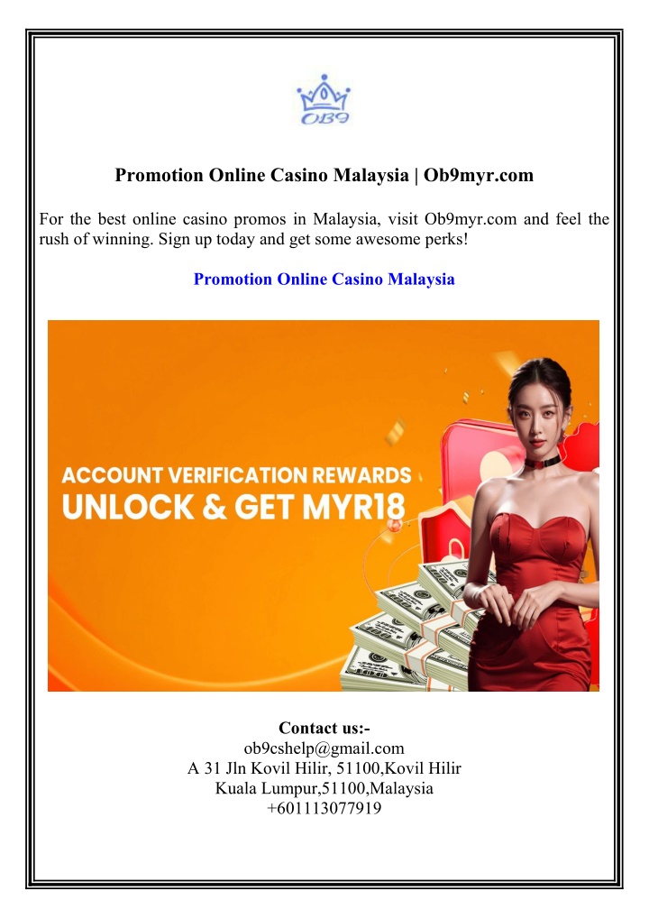 promotion online casino malaysia ob9myr com