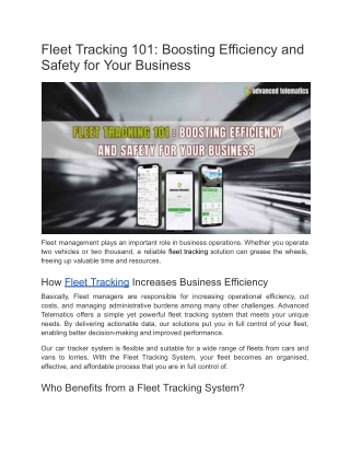 fleet tracking 101 boosting efficiency and safety