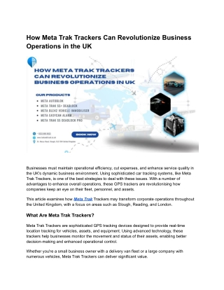 how meta trak trackers can revolutionize business