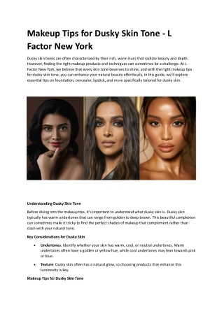 Makeup Tips for Dusky Skin Tone: Your Ultimate Guide