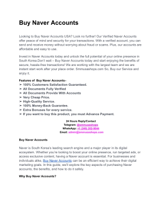 Buy Naver Accounts