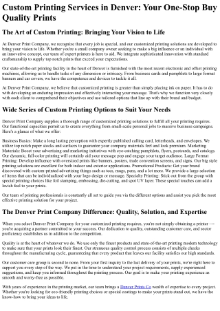 custom printing services in denver your one stop