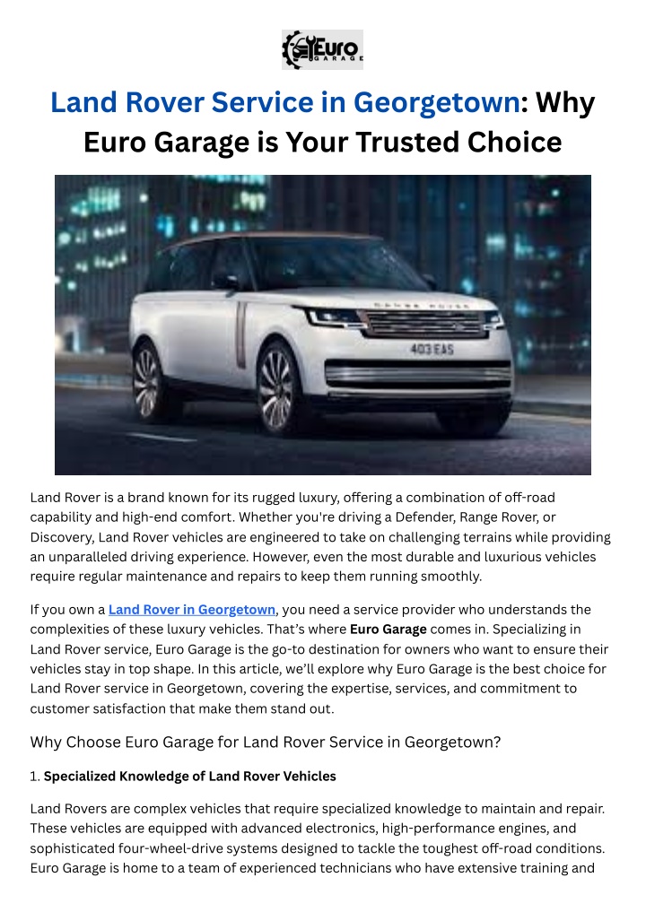 land rover service in georgetown why euro garage