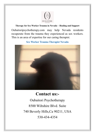 Therapy for Sex Worker Trauma in Nevada – Healing and Support