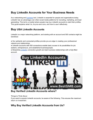 Buy LinkedIn Accounts for Your Business Needs