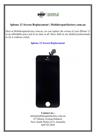 iphone 12 screen replacement mobilerepairfactory
