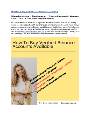 7 Best Site To Buy Verified binance Accounts (Aged or New)