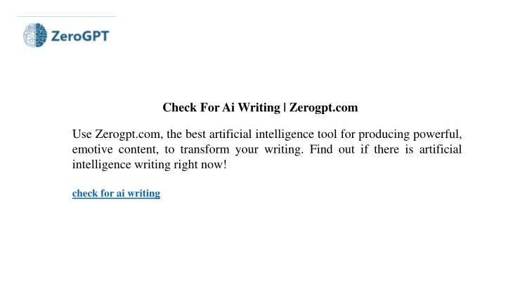 check for ai writing zerogpt com