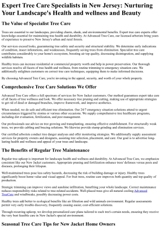 expert tree care specialists in new jersey