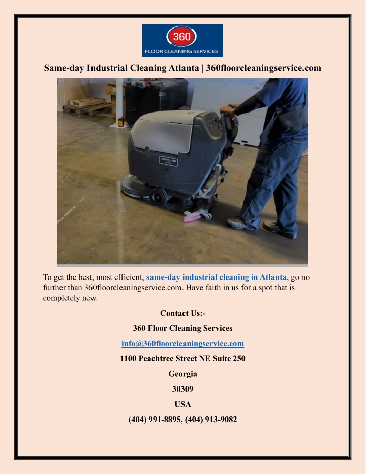 same day industrial cleaning atlanta