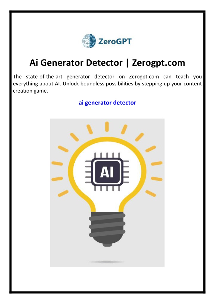 ai generator detector zerogpt com