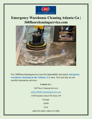 Emergency Warehouse Cleaning Atlanta Ga  360floorcleaningservice.com