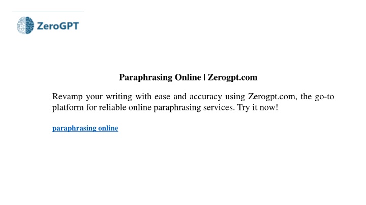 paraphrasing online zerogpt com