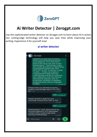 Ai Writer Detector | Zerogpt.com