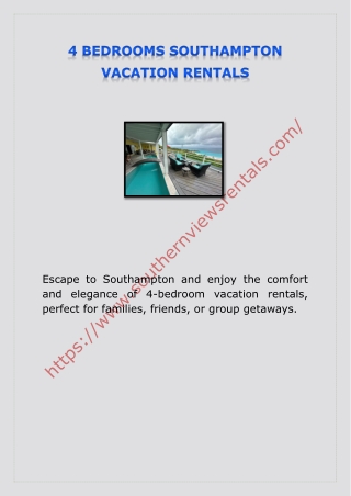 4 BEDROOMS SOUTHAMPTON VACATION RENTALS