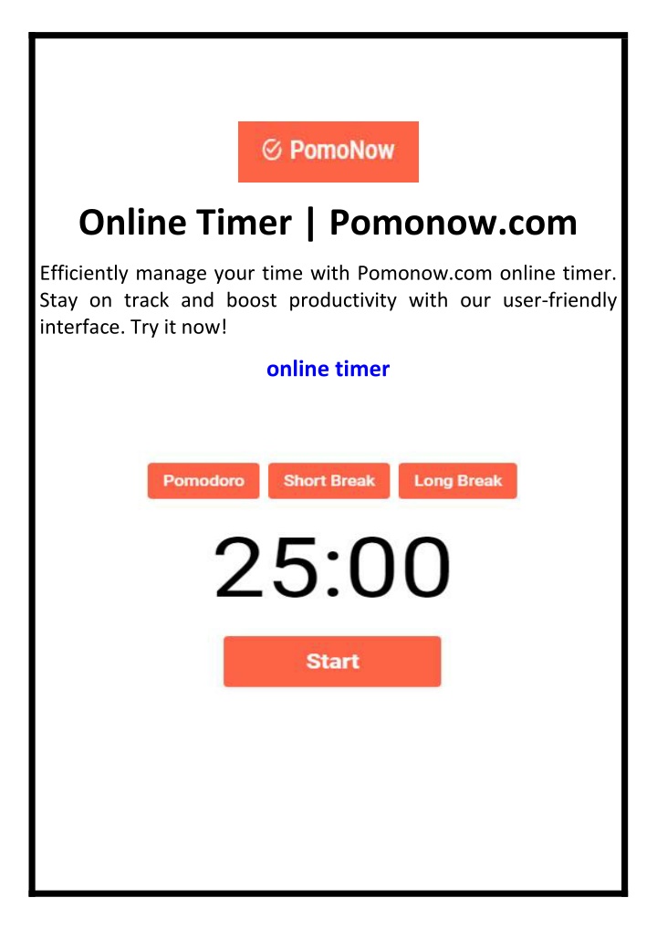 online timer pomonow com