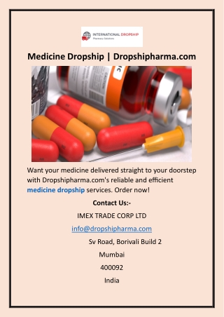 Medicine Dropship  Dropshipharma.com