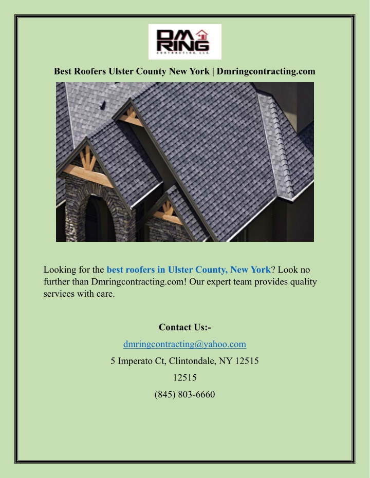 best roofers ulster county new york