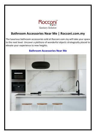 Bathroom Accessories Near Me | Rocconi.com.my