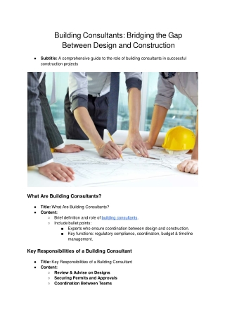building consultants bridging the gap between