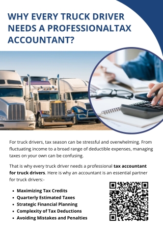 Why Every Truck Driver Needs A Professional Tax Accountant?