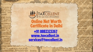 0nline Networth Certificate in Delhi