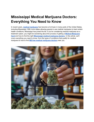 Mississippi Medical Marijuana Doctors_ Everything You Need to Know