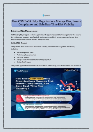 How COMPASS Helps Organizations Manage Risk, Ensure Compliance, and Gain Real-Time Risk Visibility