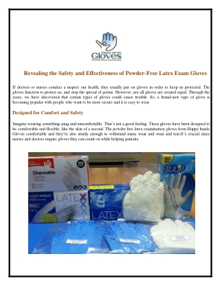 Revealing the Safety and Effectiveness of Powder-Free Latex Exam Gloves