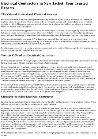 electrical contractors in new jacket your trusted