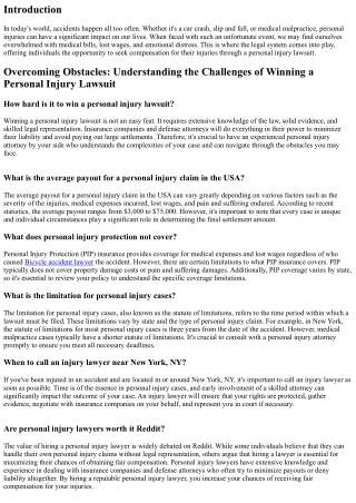 Overcoming Obstacles: Understanding the Challenges of Winning a Personal Injury