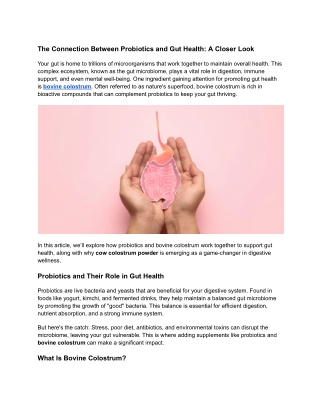 the connection between probiotics and gut health