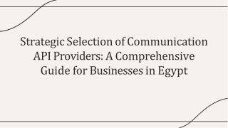 Strategic Selection of Communication API Providers - A Comprehensive Guide for Businesses in Egypt