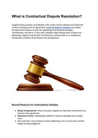 what is contractual dispute resolution