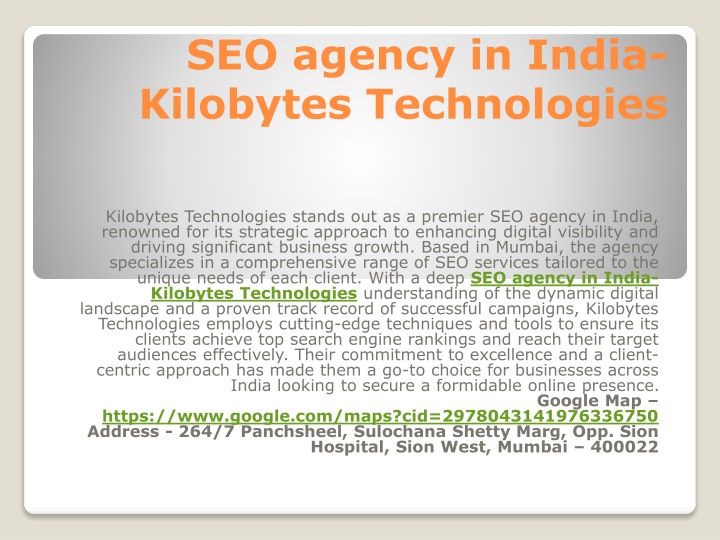 seo agency in india kilobytes technologies