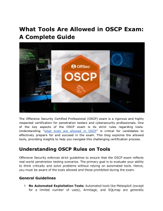 what tools are allowed in oscp exam a complete