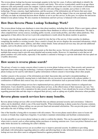 The Pros and Cons of reverse phone lookup technology