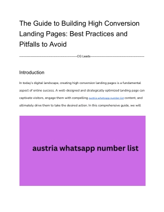 The Guide to Building High Conversion Landing Pages_