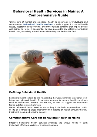 behavioral health services in maine