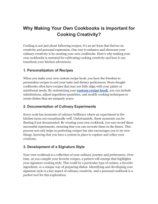 Why Making Your Own Cookbooks is Important for Cooking Creativity_