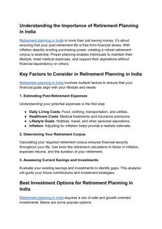 Understanding the Importance of Retirement Planning in India