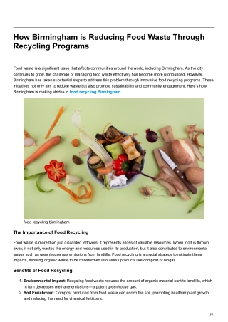 how birmingham is reducing food waste through