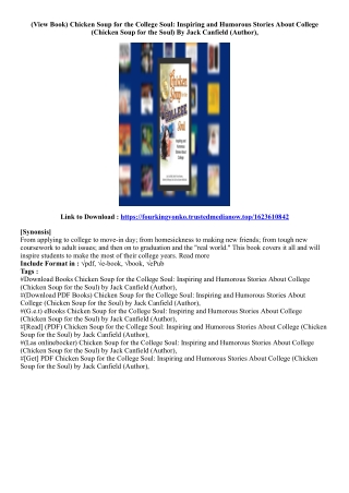 (Ebook Download) Chicken Soup for the College Soul: Inspiring and Humorous Stori