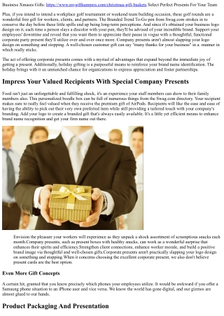 Presents That Impress: Christmas Company Hinders For Customers And Workers