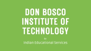 don bosco institute of technology by indian